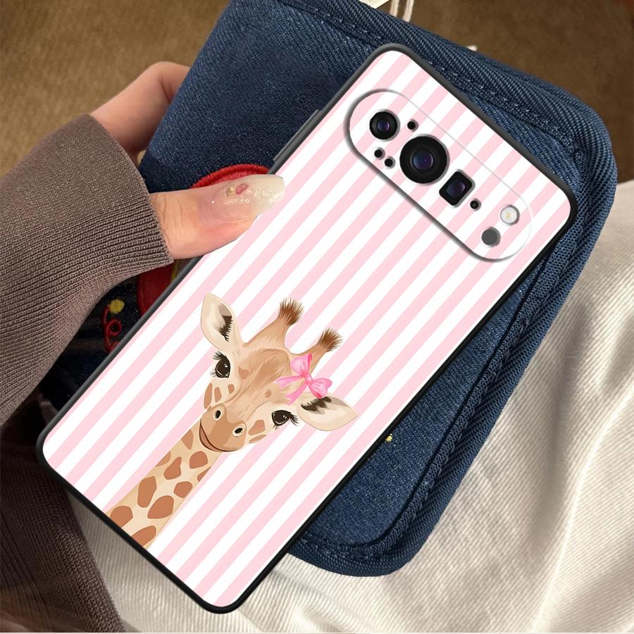 Google Pixel 8A - Karikatür Zürafa Funda Telefon Kılıfı Google
