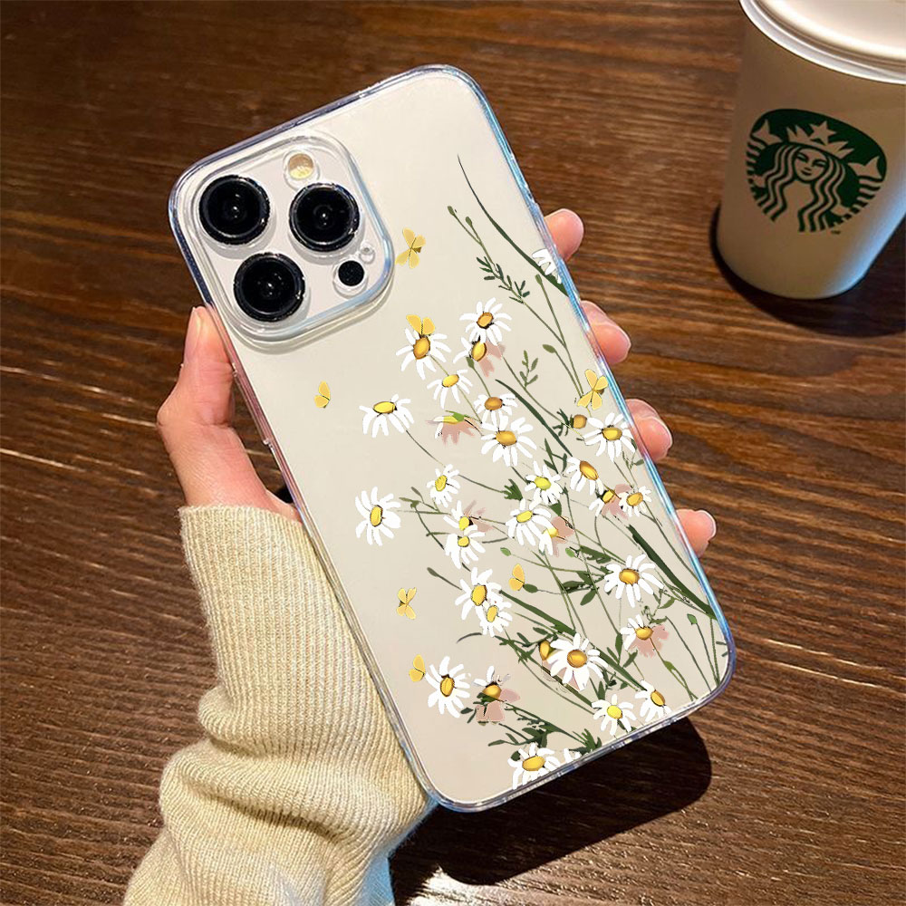 Apple Iphone 15 - Yeni Papatya Desenli Telefon Kılıfı iPhone