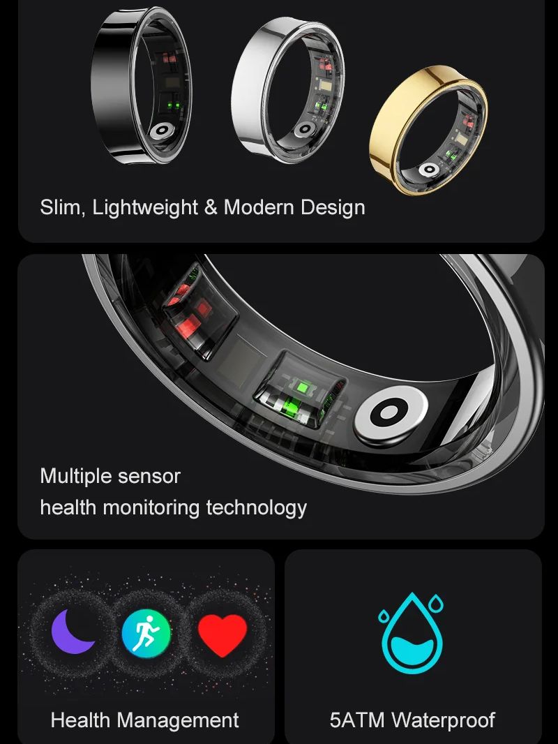 R09 Akıllı Yüzük 5ATM Su Geçir - Temperature Ring Skin incelemesi ve fiyatı